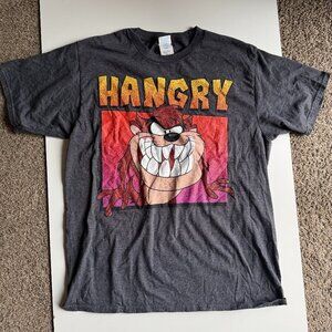 Vintage‎ Taz Devil Looney Tunes Short Sleeve Graphic T-Shirt Size Large Gray